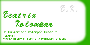beatrix kolompar business card