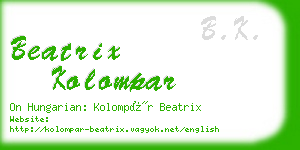 beatrix kolompar business card